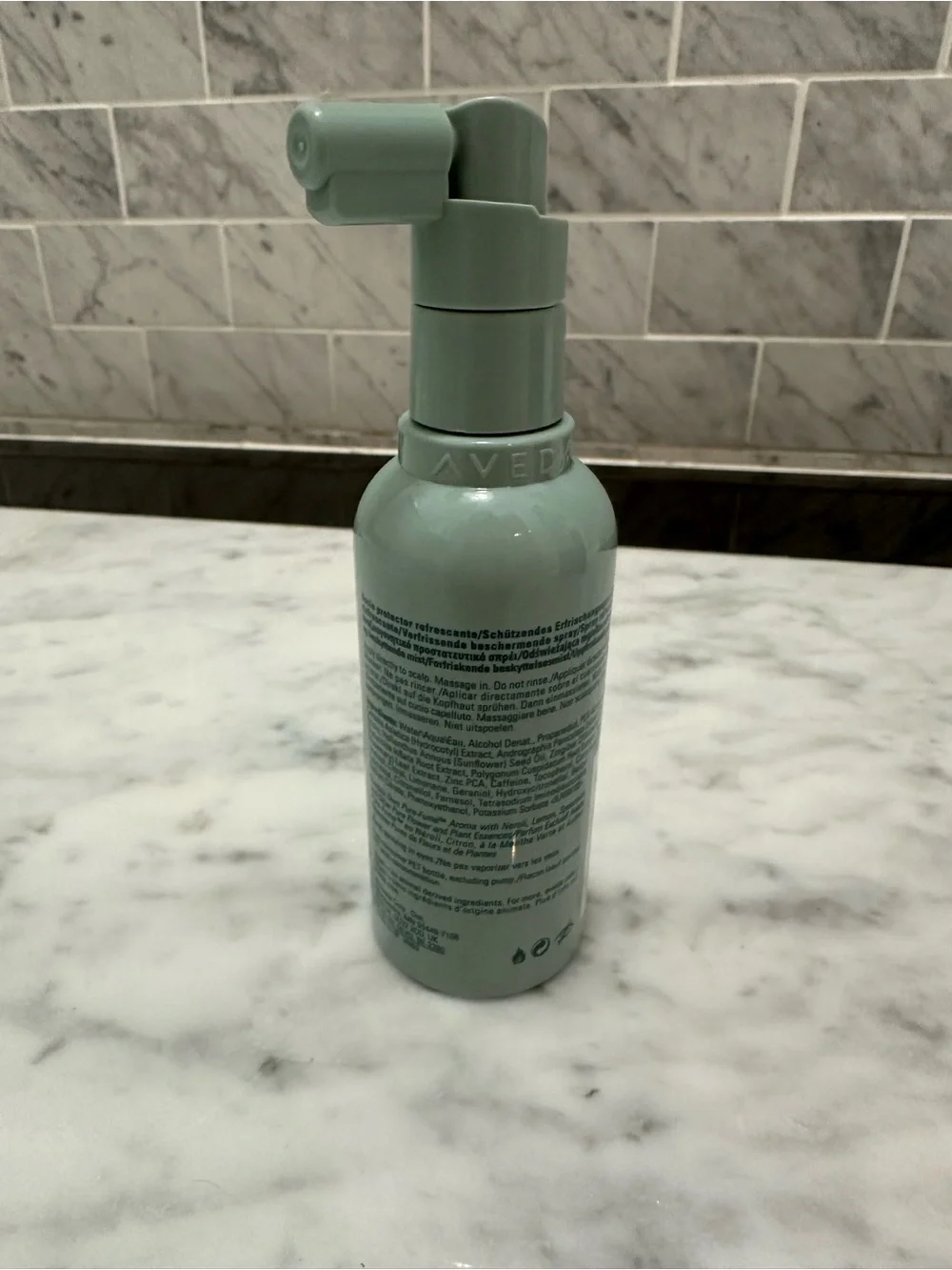 AVEDA Scalp Solutions Refreshing Protective Mist - Seafoam Green Bottle